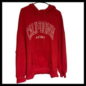 SHEIN CURVE Red California Hoodie Oversized 3XL